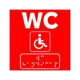 Semne braille pentru wc persoane cu handicap  rosie